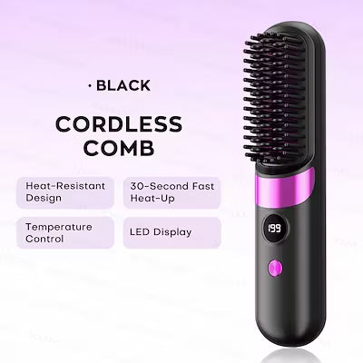 4-temperature USB-C hair straightener and curling brush in 1 tool