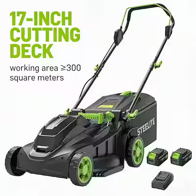 21V cordless walk-behind lawn mower with brushless motor and 5 height settings