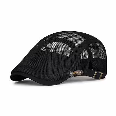 Breathable summer beret with mesh lining for unisex wear