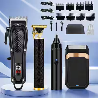 Rechargeable Electric Grooming Kit with LCD Display