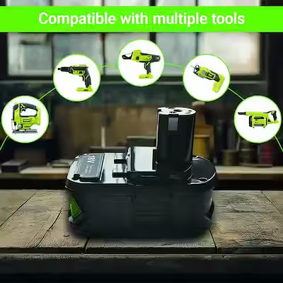 High-Capacity 8.0Ah Lithium-Ion Replacement Battery - Universal Fit for 18V Power Tools