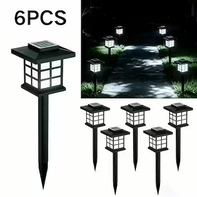 12-Pack Solar LED Outdoor Path Lights – Warm White, IP44 Waterproof