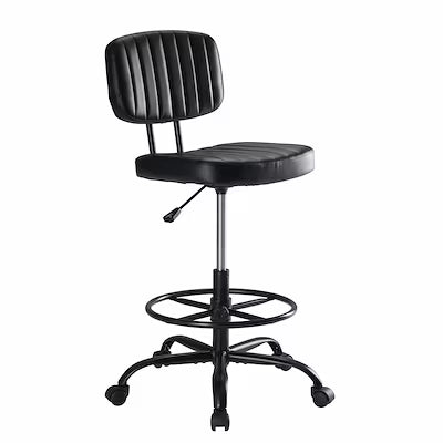 Adjustable Ergonomic Drafting Chair with Swivel Base and Footrest Ring