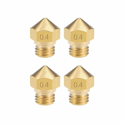 Replacement 3D Printer Nozzles, 0.4 mm Diameter, M7 Thread, Pack of 4