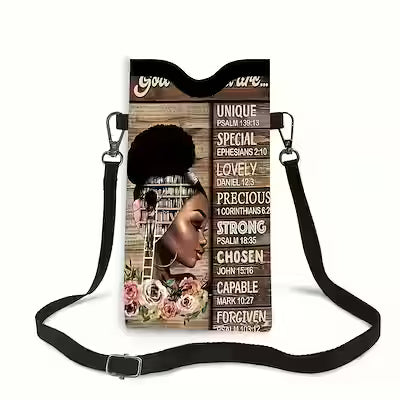 Synthetic Leather Lanyard with Adjustable Strap and 2D Printed Empowerment Design