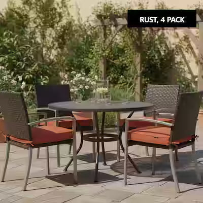 Water-Resistant Outdoor Chair Cushion Pack – 4 Pieces, 17 x 16 x 2 in, Secured Fit