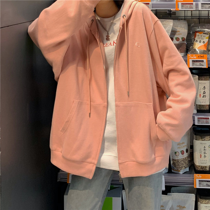 Casual Loose Fit Petite Hoodie Coat for Autumn