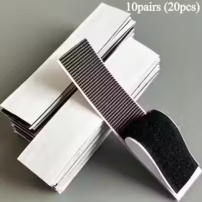 [Strong Adhesive Hooks] 10Pairs (20pcs) Strong Adhesive Hooks And Loop Strips, Double-Sided Reusable Adhesive, Easy To Install, Damage-Free Installation For Home And Office Use - Perfect For Organization And Hanging