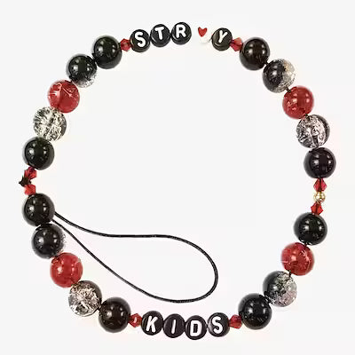 Beaded Phone Strap with Fan Design Patterns