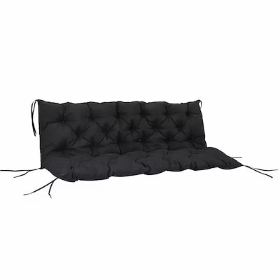 3-seater outdoor swing chair with tufted cushions and weather-resistant fabric