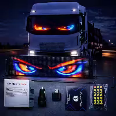 Smart LED display panel with app control, 23 x 5 inch, USB powered