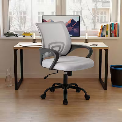 Ergonomic Mid-Back Office Desk Chair with Lumbar Support and Rocking Mode