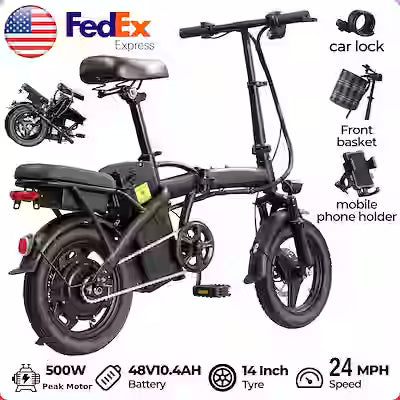 14-inch foldable electric bike with 500W motor