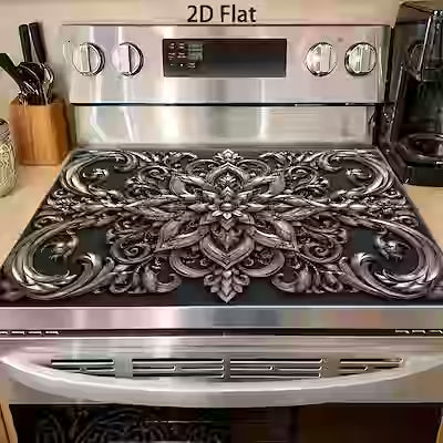 Heat‑Resistant 2‑D Flat Stove Top Protector Mat – Oil‑Proof, Waterproof, Non‑Slip – Reusable Kitchen Countertop Cover