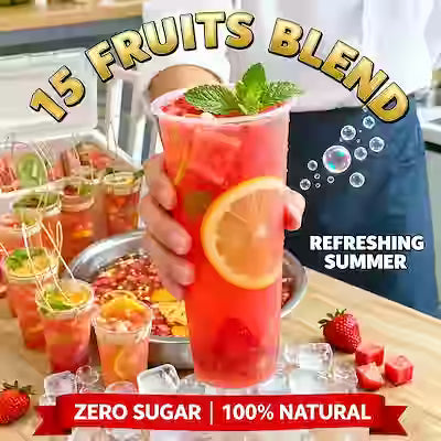 15-Fruit Tea Blend with Dried Lemon, Orange, and Dragon Fruit, 3.53 oz