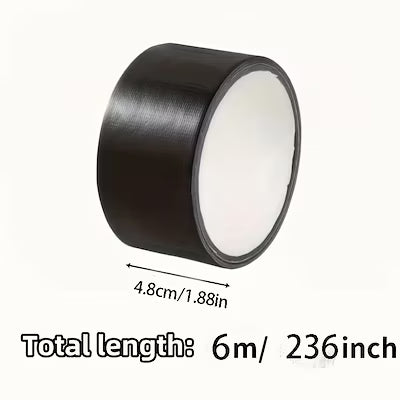 Heavy-Duty Black Cloth Repair Tape, 6 Meters