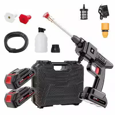 Cordless high-pressure cleaning machine with stainless steel foam nozzle