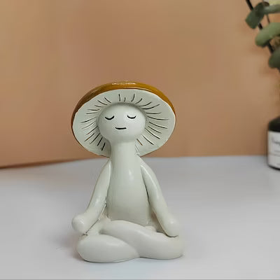 Resin Mushroom Figurines for Meditation and Garden Decor