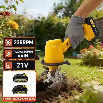 21V Electric Soil Loosening Machine with Integrated Battery