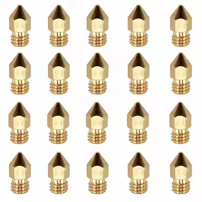 20‑Piece Brass MK8 0.4 mm Nozzle Set for Ender and CR‑10 3D Printers