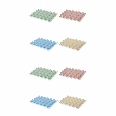8‑Pack 24‑Cell Stackable Plastic Egg Tray – Four Colors