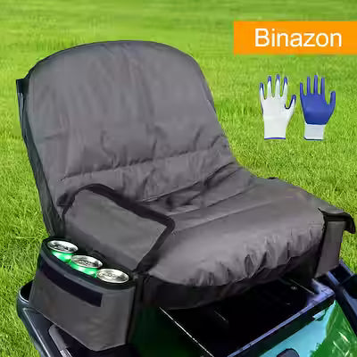 Protective riding mower seat cover with easy-install design