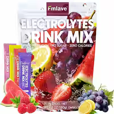Electrolyte Drink Mix - Hydration Powder for Rapid Rehydration, Supports - Zero Sugar/Zero Calorie with Vitamins C/B6/B12 - 20 Single-Serving Sticks for Workouts, Travel & Daily Use