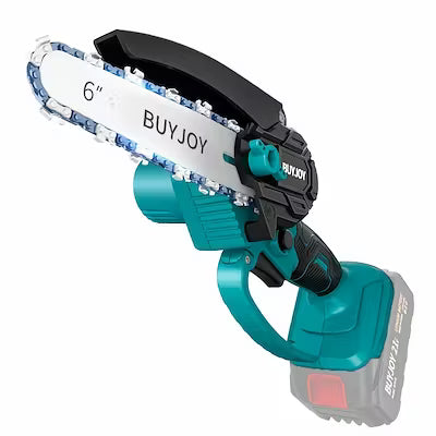 Mini cordless electric pruning chainsaw with splash guard and safety lock