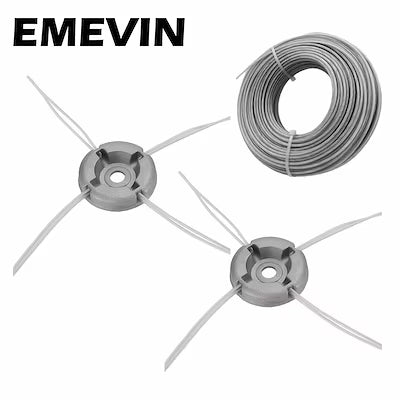 2-piece aluminum trimming head set with 5m steel wire rope for lawn mowers
