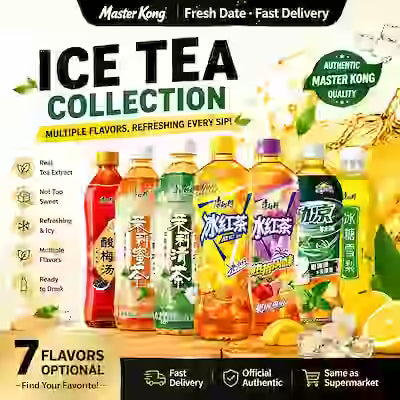 Assorted Ready-to-Drink Tea & Fruit Beverages Variety Pack, 500 ml (16.9 oz), Lemon, Tropical, Mint Flavors