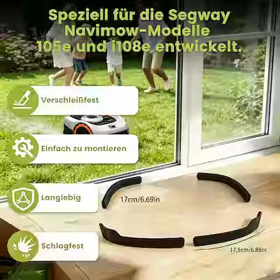 Black edge protector for robotic lawn mower cutting perimeter