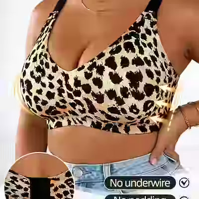 Wire-Free Push-Up Bra for Plus Sizes with Side Support