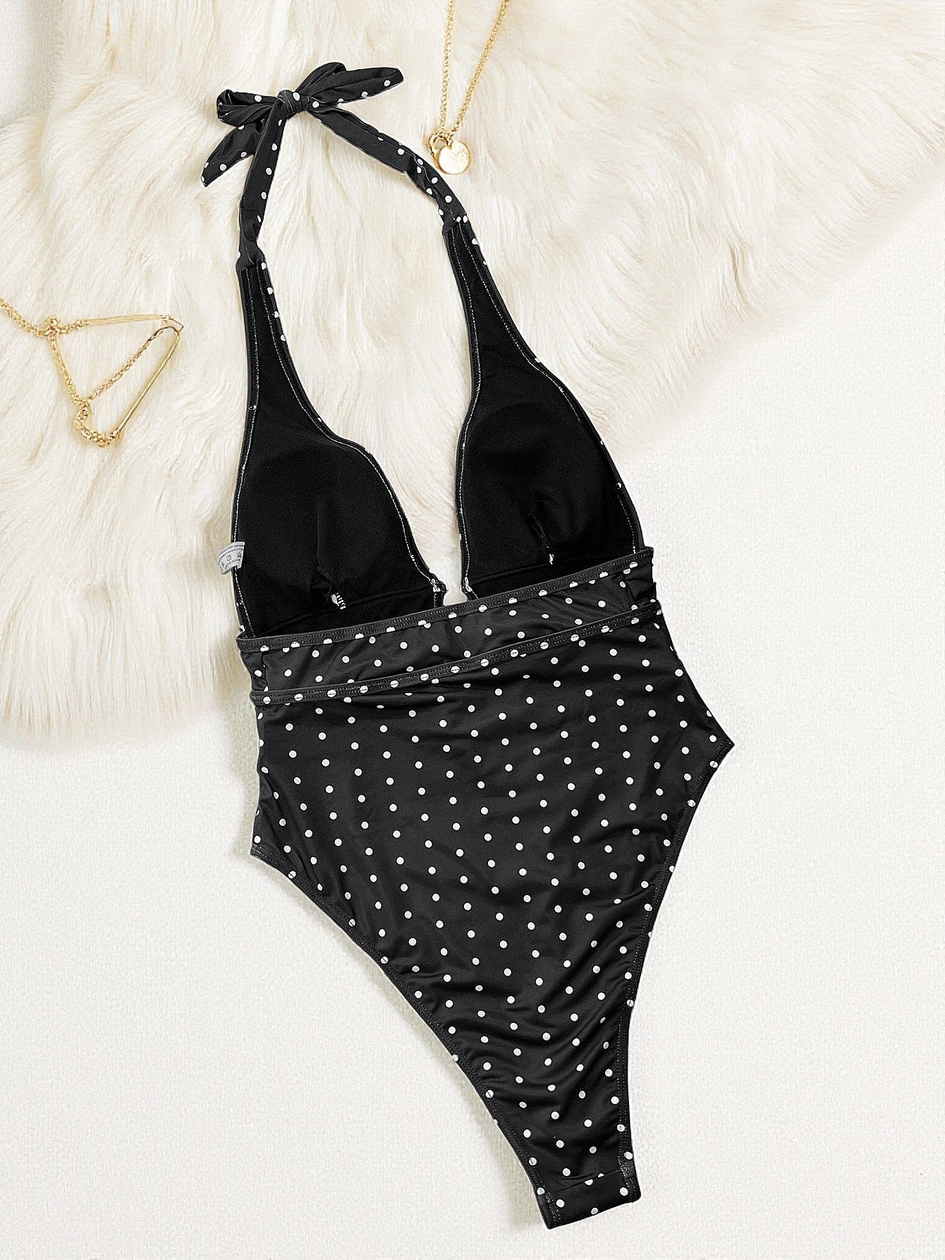 Polka-Dot Figure-Flattering One-Piece Swimsuit