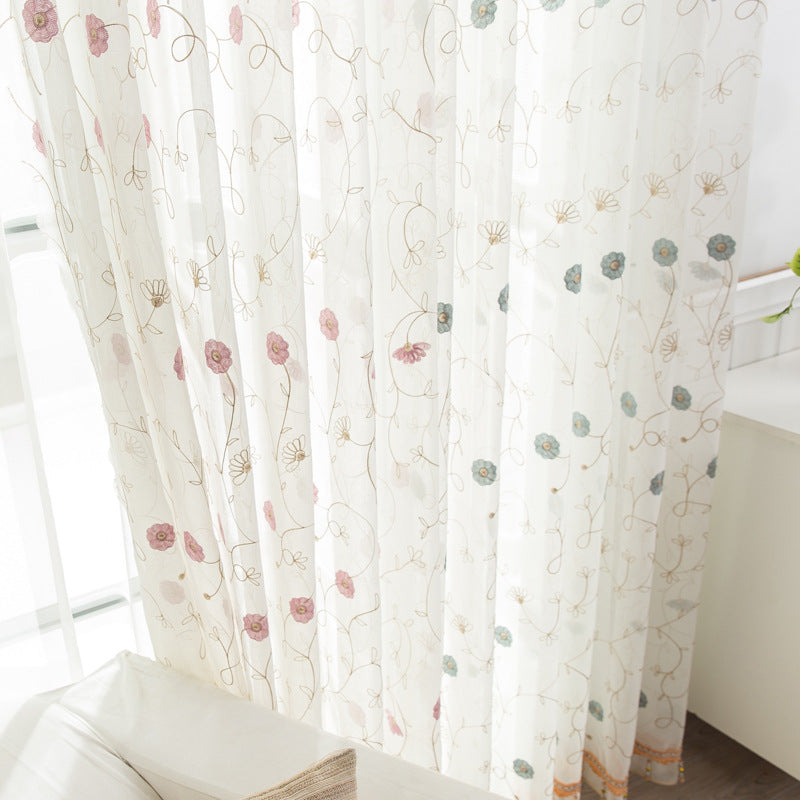 Garden Embroidered Window Screen