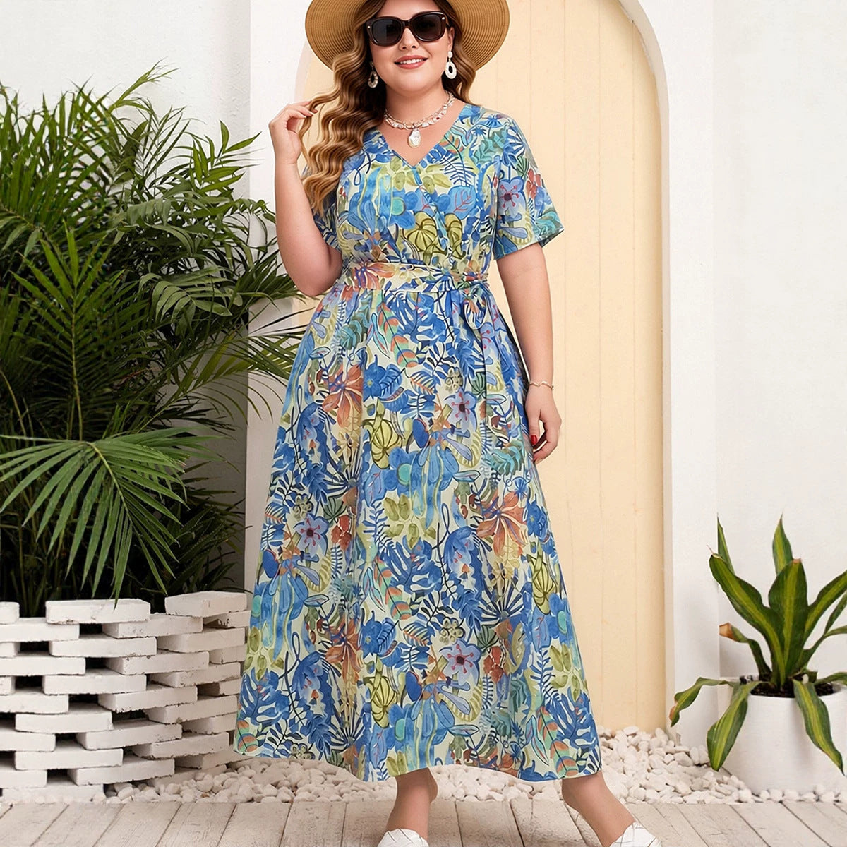 Floral Dress Printed European and American Style