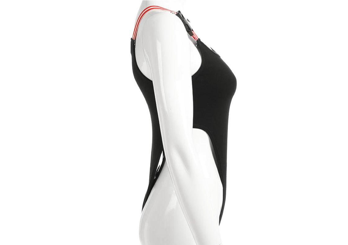 Rockmore Open-Back Letter Print Slim Jumpsuit