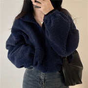 Women's Cozy Faux Lamb Fur Zip Cardigan & Thermal Coat