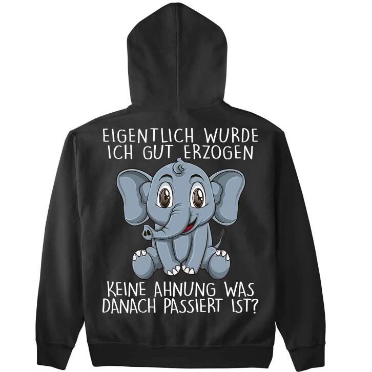 Korean Loose Hoodie Elephant Print Long Sleeve Loose Style