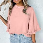 Flirty Ruffle‑Sleeve Chiffon Top – Soft, Loose‑Fit, Summer Vibes