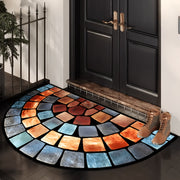 Stylish Non-Slip Doormat Vibrant Mosaic Pattern Non-Slip Doormat | Stylish Artistic Design, Thick Soft Polyester, Machine-Made Durable Floor Mat for Porch & Living Room, Home Decor, Easy to Clean, ...