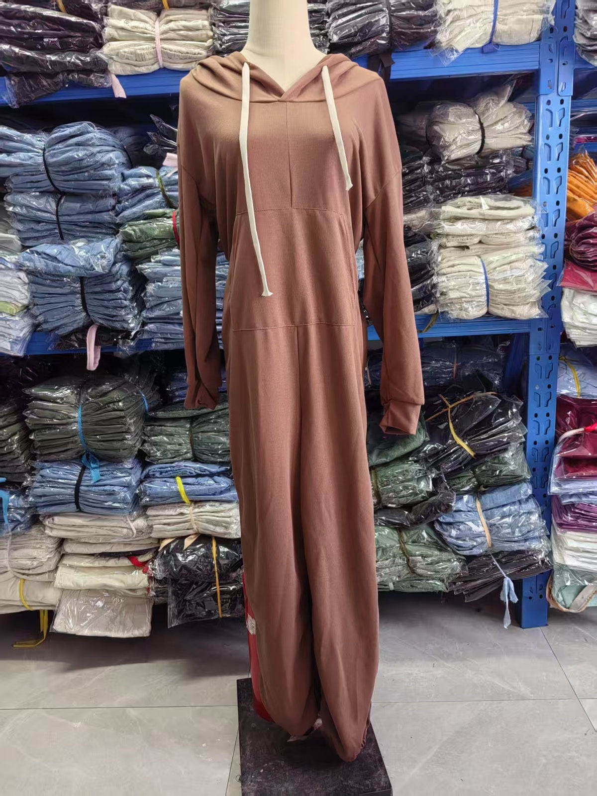 Cozy Solid Color Hooded One-Piece Jumpsuit