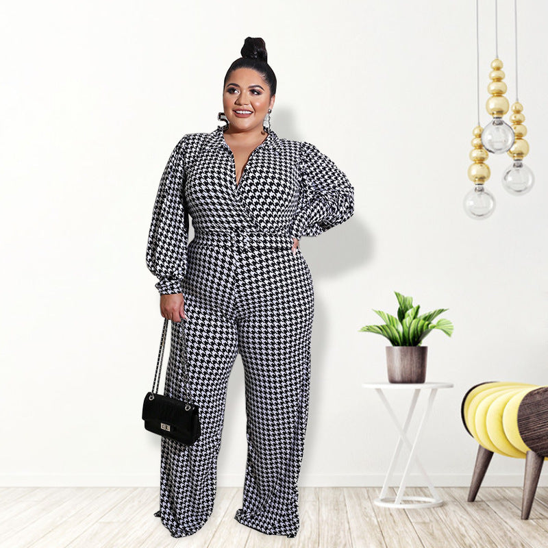 Women's Bubble Sleeve Printed Jumpsuit