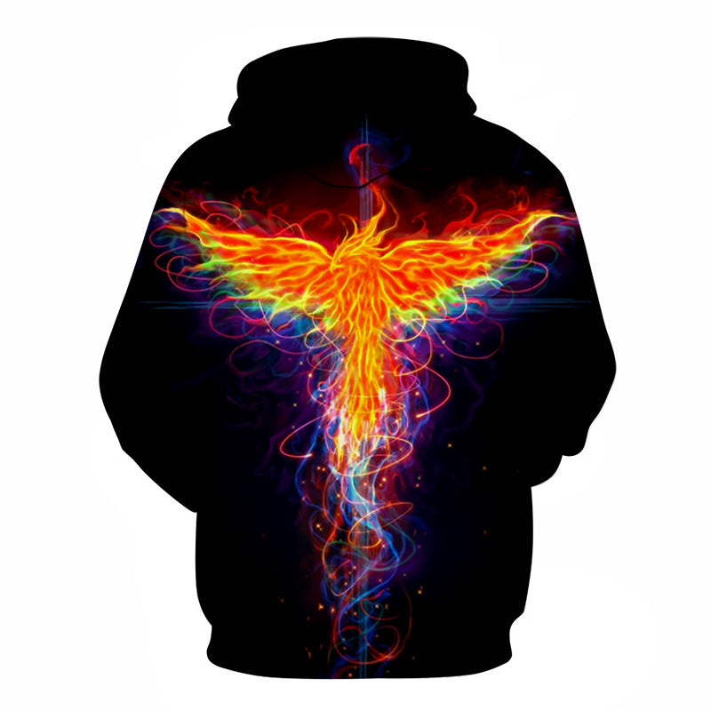 Flame Phoenix 3D Casual Loose Hoodie