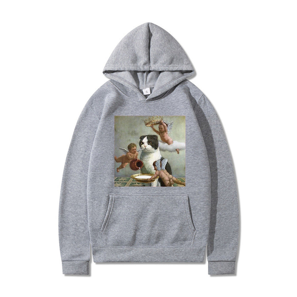 Cute Angel & Cat Matching Couple Sweatshirt