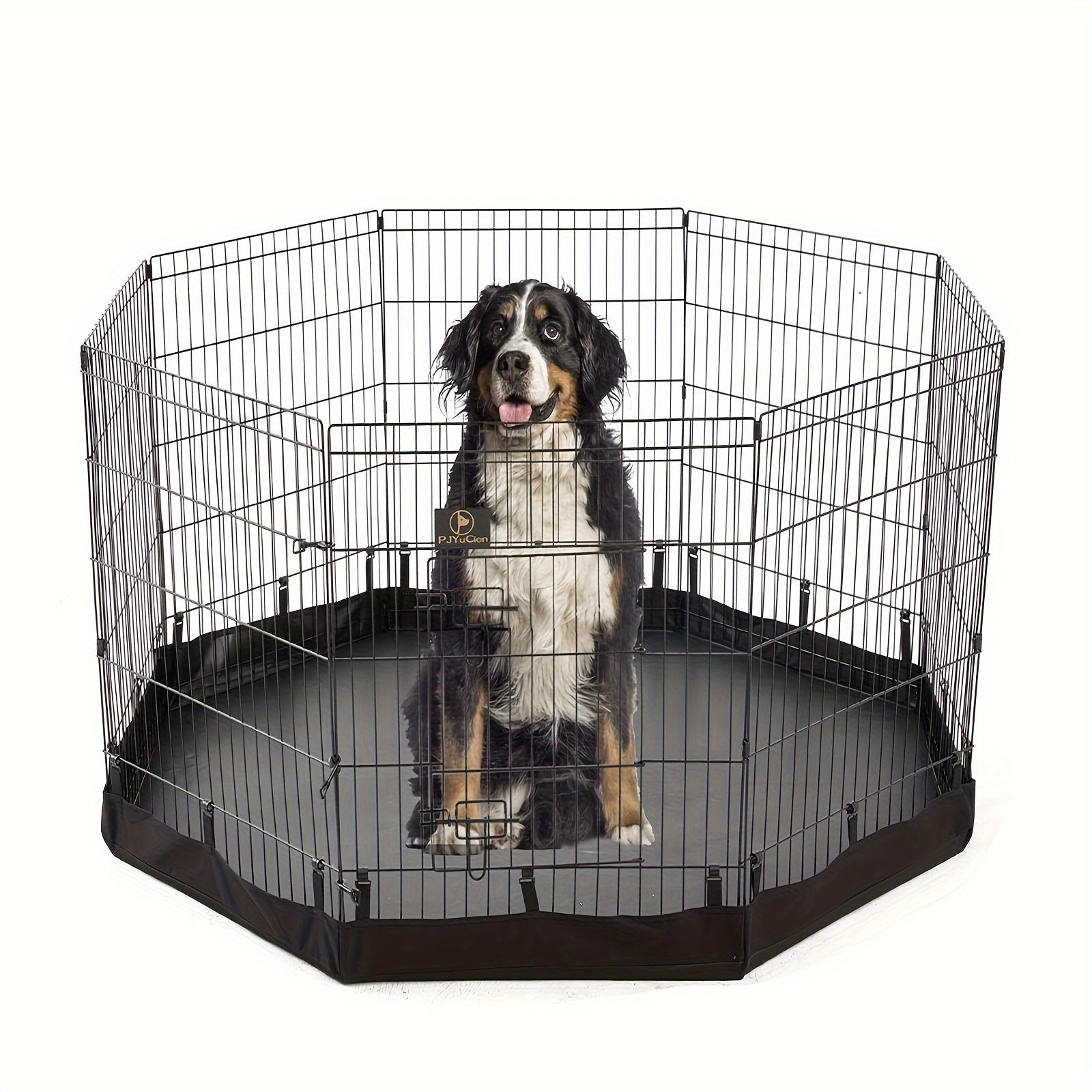 Pjyucien 1 Set Collapsible Exercise Iron Crate Plus Bottom Home Pet Training Crate, Waterproof And Sunproof, Removable And Easy To Clean Dog Crate, Small Animal Kennel Universal, Indoor/outdoor 8