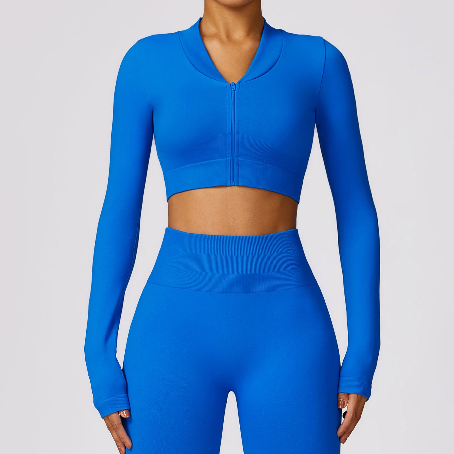 Seamless Long-Sleeve Winter Yoga Jacket & Workout Top