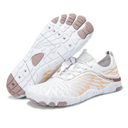 Unisex Summer Wide-Toe Barefoot Shoes, Quick-Dry Non-Slip Lace-Up Low-Top Design with Breathable Fabric and Durable Anti-Slip Rubber Sole, Suitable for Swimming, Surfing, Rock Climbing, Beach Volle...