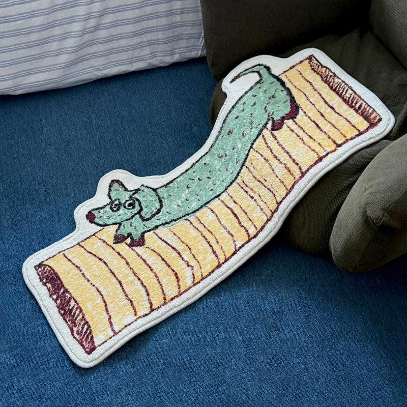 Cute Dachshund Bedside Rug and Foot Mat