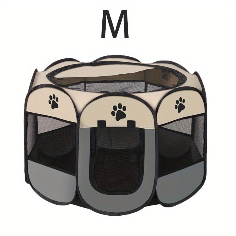 3-size Portable Foldable Pet Fence & Playpen With Zipper, Cat Playpen, Dog Playpen, Pet Playpen, Playpen For Dogs, Puppy Playpen, Puppy Supplies And Accessories, Foldable Playpen, Puppy Playpens With