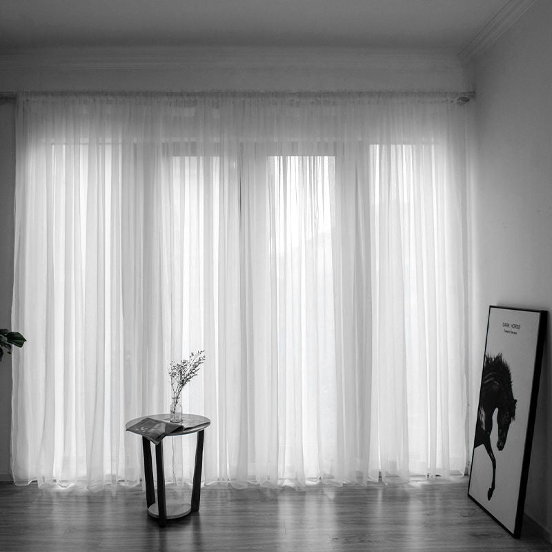 Simple and Modern Balcony Solid Color Gauze Curtain